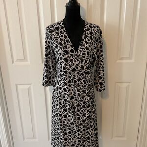Nine West Black and White Patterned Dress